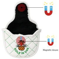 Housse de tête de mallet putter imperméable en cuir PU avec broderie 3D aux couleurs vives et fermeture magnétique, marque PMT, modèle Pm1000