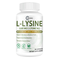 Compléments en gélules OEM L-Lysine Myo-Inositol, Feuille d'olivier et Ail pour la défense immunitaire, le métabolisme, la santé de la peau et des os chez l'adulte