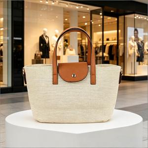 Sacs de plage d'été personnalisés pour le rangement et les voyages, cadeaux pour demoiselles d'honneur, sacs à bandoulière pour femmes, sacs fourre-tout en raphia, grands sacs à main en paille - Product Image 4