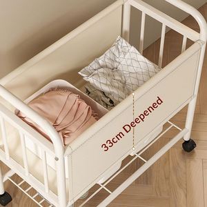 Panier à linge sale portable et léger à double couche, panier à linge sale <span class=keywords><strong>Songmics</strong></span> avec roulettes - Product Image 6