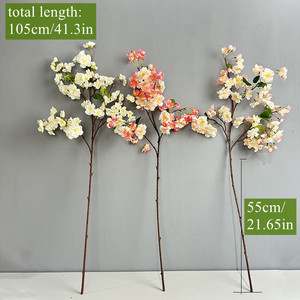 Hochrealistische, große Kunstblumen aus Kunststoff, künstliche weiße Kirschblütenzweige mit Knospen, Wohnzimmerdekoration - Product Image 5