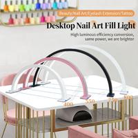Lampe à Ongles LED Demi-Lune de 75cm avec Strass, Lampe de Manucure Professionnelle pour Table de Salon de Beauté