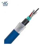 Kabel Komunikasi Pertambangan, Kabel Optik Komposit Central Loose Tube, Konduktor Tembaga G652D, 4-Core, PVC Biru
