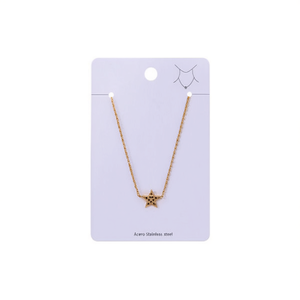 Collar de Acero Inoxidable con Estrella de Cinco Puntas Angelina, Chapado en Oro, Unisex, Casual, para Regalo - Product Image 1