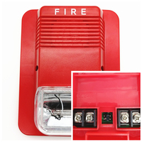 Alarma LED con cable de luz estroboscópica DC12V DC24V Detector de control Alarma de incendio con sonda