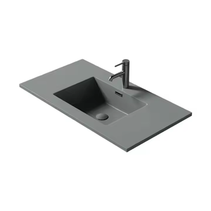 Thiết kế mới nóng bán hình chữ nhật nhựa phòng tắm chậu rửa bồn rửa Countertop phòng tắm sứ lưu vực cho khách sạn nhà - Product Image 1