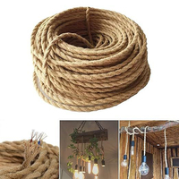 Vintage 100M corde de chanvre 2*0.75mm bricolage éclairage pendentif électrique paire torsadée fil pour lampe et décoration intérieure