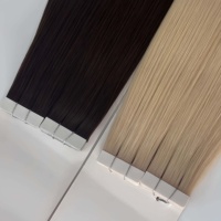 Extensions de cheveux humains naturels 100% vierges Remy russes, extensions adhésives ombrées, extensions de cheveux naturels