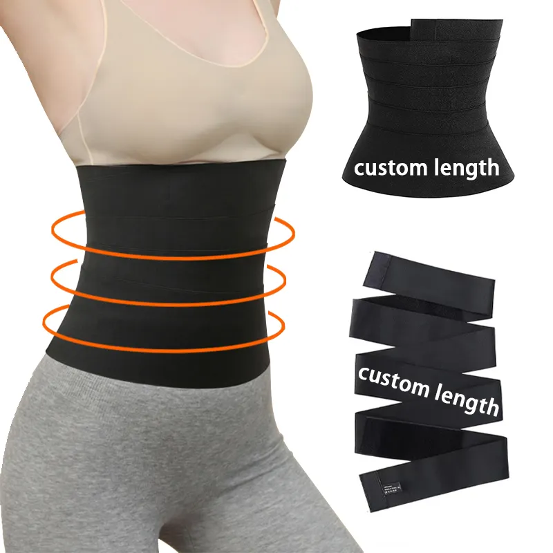 Women Body Shaper Customized Length Tummy Belt Fitness Slimming Shapewear Elastic Waist Trainer Wrap
