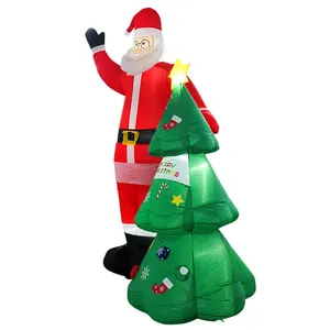 8 Ft Christmas Inflatable Santa Clause Air Blown LED Lights Decor Christmas Inflatables With Light For Christmas Party