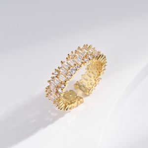 custom plata 925 sterling <b>Silver</b> Luxury Gold Plated <b>ring</b> Baguette Cut <b>cross</b> zircon chunky Rhinestones engagement <b>rings</b> for women - Product Image 1