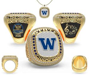 Bague de championnat de baseball personnalisée pour jeunes en alliage - Product Image 4