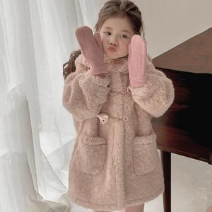 2025 nuovo elegante maglione di <span class=keywords><strong>pelliccia</strong></span> da ragazza <span class=keywords><strong>cappotto</strong></span> foderato in pile per l'autunno inverno abbigliamento invernale <span class=keywords><strong>con</strong></span> imbottitura in cotone - Product Image 4