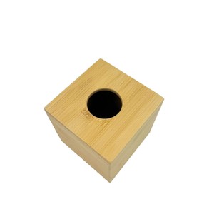Caja de pañuelos de bambú cuadrada ecológica para uso en escritorio - Product Image 2
