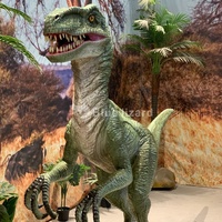Modelo de Dinosaurio Velociraptor Animatrónico, Dinosaurio Raptor Realista de Tamaño Natural para Decoración de Parques de Atracciones y Carnavales