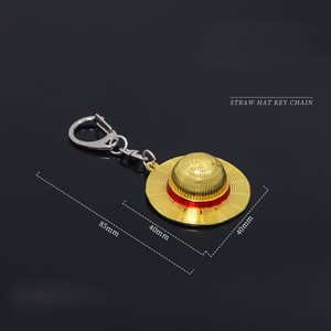 <span class=keywords><strong>Pirate</strong></span> roi Marine roi Animation périphérique Monchi D Luffy chapeau de paille or porte-clés pendentif décoration en métal - Product Image 4