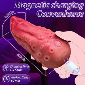 Vibromasseur point G en forme de langue réaliste 5 en 1 chauffage et 9 modes de vibration stimulateur clitoridien léchant vibrant jouets sexuels pour adultes - Product Image 4