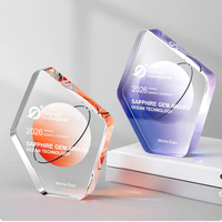 Plaque de récompense en cristal personnalisée en gros, plaque vierge en verre K9 en forme de losange pour gravure de LOGO, cadeau décoratif de reconnaissance professionnelle