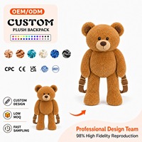 Sac à dos en peluche personnalisé, sac en peluche de dessin animé, ours en peluche doux, sac à dos en peluche sur mesure