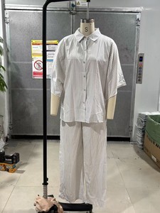 Conjunto de Dos Piezas para Mujer, <span class=keywords><strong>Camisa</strong></span> Informal de Lino con Botones, Pantalones Anchos de Cintura Alta, Conjunto Deportivo a Juego - Product Image 6