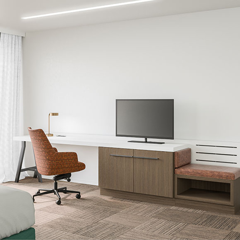 Комплект мебели для спальни и отеля, ламинат из массива дерева и ПВХ, современный вариант «Хилтон, ИНН, гостиница, кровать, номер Casegood, 5 звезд