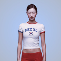 T-shirts et hauts d'été pour femmes à manches courtes, coupe ajustée, coupe courte, avec logo de la série Pays Personnalisés, color block et imprimé lettres