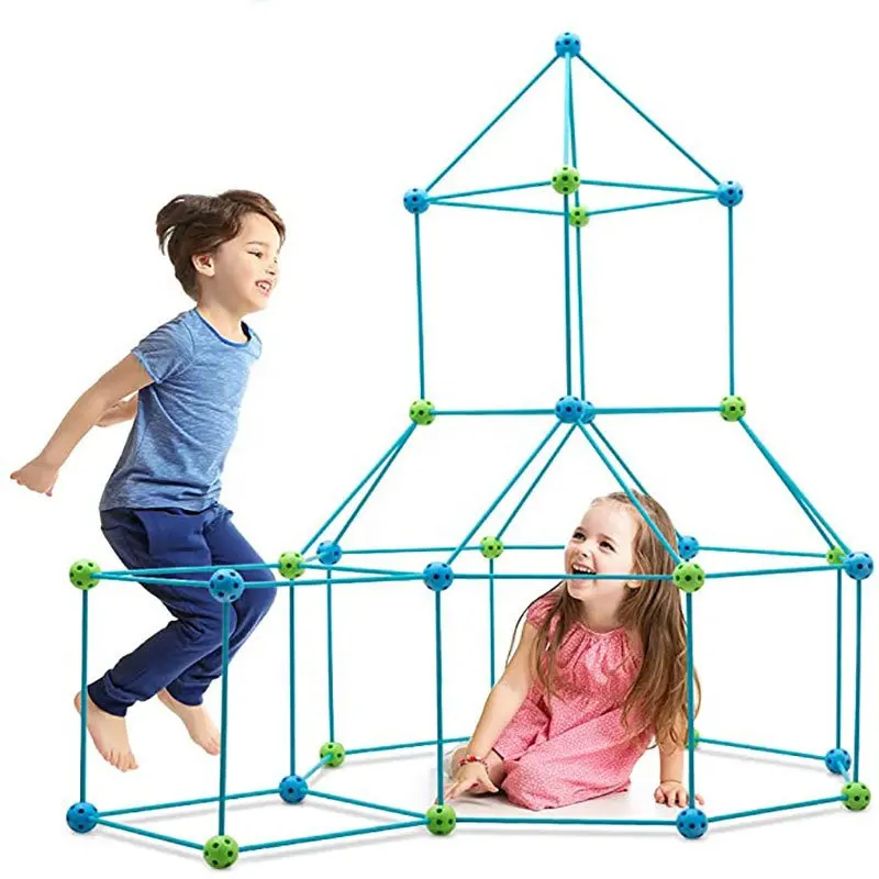 122 PCS Kids Fort Building Kit Construction Stem Toys For Boys And Girls Ultimate Forts Kids Build DIY Educational Learning Toy