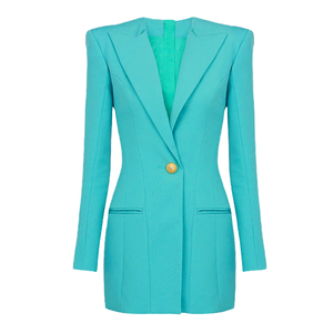 Boutique en gros 2024 automne nouvelle mode européenne et américaine haut de gamme classique femmes laine simple boutonnage longs costumes - Product Image 4