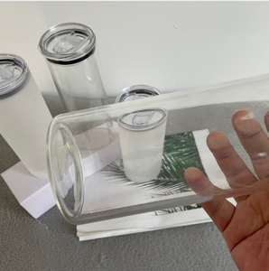 แก้วมักใส DIY ขนาด25ออนซ์,แก้วกาแฟพร้อมฝาและหลอดแบบฝาปิดสีระเหิดทรงตรงสีใสสไตล์ใหม่ - Product Image 3