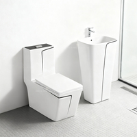 Commode carrée moderne multicolore water closet salle de bain en céramique cuvette de toilette montée au sol une pièce toilette pour hôtel