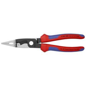 KNIPEX - 13 82 200 SB Pince pour Installation Electrique noire atramentisée, tête polie, poignées avec gaines multi-composants - Product Image 1