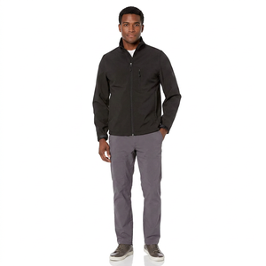 Breathable <b>Waterproof</b> Autumn <b>Warm</b> Customized Logo Front Stand Hooded Full Sleeves Street 100% Cotton Softshell <b>Jacket</b> - Product Image 1