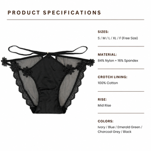 Slip Donna 2026 Nuovo Design Lusso Vita Bassa in Raso con Applicazione Margherita e Anello in Rete Trasparente per Uso Quotidiano <span class=keywords><strong>Chic</strong></span> - Product Image 6