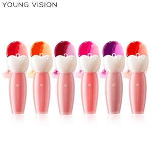 Le brillant à lèvres liquide imperméable en forme de cœur 6 couleurs peut être mélangé et assorti en tant qu'eau de rouge à lèvres de beauté multifonctionnelle - Product Image 5