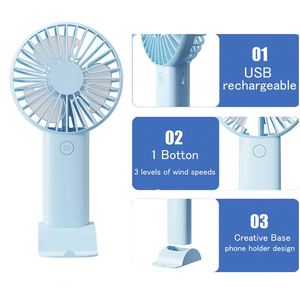 Ventilador de Mano Eléctrico de Plástico con Soporte para Teléfono, Mini Ventilador USB Recargable con Soporte para Teléfono, Regalos Personalizados Promocionales - Product Image 2