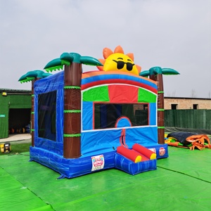 Lvfrog - <span class=keywords><strong>Castillo</strong></span> Inflable Comercial con Diseño de Palmeras y Gafas de <span class=keywords><strong>Sol</strong></span> Tropicales, 13x13 pies, Grado Comercial, para Niños - Product Image 4