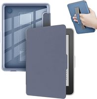 Casing Pelindung Kindle Scribe 2024/E-reader Paperwhite dari Kulit PU Custom Print dengan Cover TPU Transparan dan Tali Pegangan