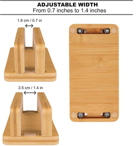 Support vertical <span class=keywords><strong>pour</strong></span> <span class=keywords><strong>ordinateur</strong></span> portable en bois de bambou à largeur réglable Support <span class=keywords><strong>pour</strong></span> tablette mobile <span class=keywords><strong>pour</strong></span> <span class=keywords><strong>ordinateur</strong></span>, tablette, téléphone - Product Image 3