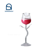 Verres à cocktail créatifs en forme de rose, gobelet en cristal de borosilicate, flûtes à champagne, tasses en verre à cocktail décorées