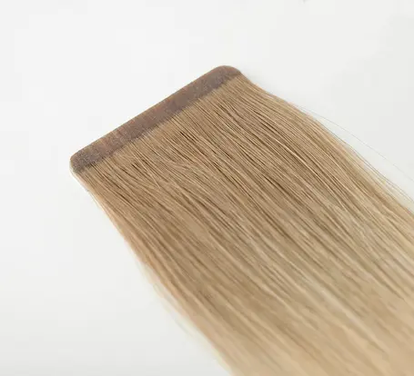 Selotip dalam ekstensi rambut manusia ekstensi rambut Rusia rambut lurus kutikula pita tak terlihat ditarik ganda dalam ekstensi