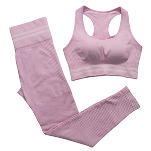 Ensemble de soutien-gorge de sport sans couture et leggings en gros – Tenue de sport anti-humidité pour femme - Product Image 3