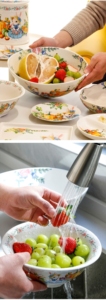 Home <strong>Kitchen</strong> <strong>Utensils</strong> Bulk Order Porcelain Dinnerware Set Strainer Bowl Fruits Veggies | Microwave Safe Reusable Eco-Friendly - Product Image 5