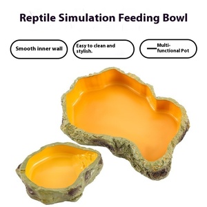 UniLink OEM ODM - Recipiente Redondo de Resina Ecológica para Alimentos, Simulación de Roca, Paisaje Acuático Profundo, para Reptiles y Anfibios - Product Image 3