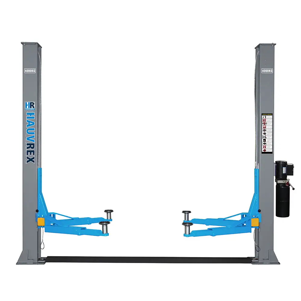Hauvrex barato dois post elevador para venda 4000kg 2-post elevador do carro duplo lado de desbloqueio manual do equipamento de oficina de carro