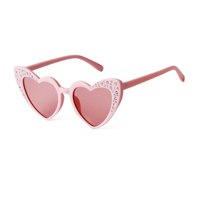 STORY STY1313 Fashion Diamond-studded Heart Shaped Sunglasses Rhinestone Kid's Sunglasses Children's Gradient Love Sunglasses