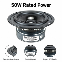Haut-parleur de milieu de gamme pur de 4 pouces 50W 8 ohms AES, bobine vocale de 25 mm, aimant de 90 mm, panier scellé, pilote baritone, système audio métallique 3 voies