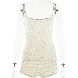 Body imprimé pour femmes, blanc, dos nu, à nouer, haute élasticité, tricoté, court, pour un look tendance - Product Image 5