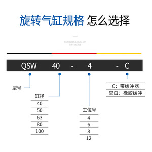 กระบอกลมนิวแมติกแบบหมุน Ngs Hardware รุ่น Qsw50 90 ตัวเรือนอะลูมิเนียม หัวอินเด็กซ์พร้อมตัวล็อค สำหรับระบบอัตโนมัติ - Product Image 3