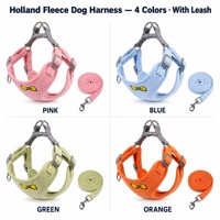 Harnais de luxe doux pour chien en polaire et nylon, respirant, léger, sans étranglement, réfléchissant, rembourré, avec laisse pour petits chiens - Vente en gros