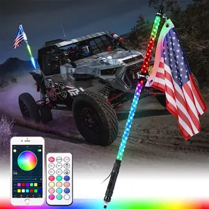 Spiral Led Chase 5150 Peitschen licht 2FT 3FT 4FT 5FT 6FT beleuchteter Antennen peitschen stab für ATV UTV RZR Buggy Dune Boot nebeneinander